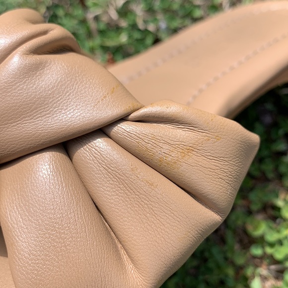 Stradivarius Padded Knot Flat Tan Sandal Slides - Picture 7 of 12